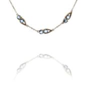Tacori 14k Yellow Gold London Blue Topaz Double Stone Station Necklace