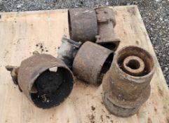 Three tractor pullies, Grey Ferguson, Massey 35/135 and maybe International, together with a drive