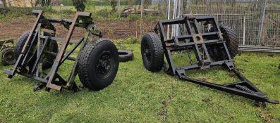 An Ex MOD front and rear axle from a trailer