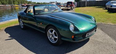 1995 TVR Chimaera, 3,592cc. Registration number M678 RVR. VIN number SDLDCC4P8SE011403. Engine