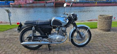 1966 Honda CB77, Super Hawk, 305cc. Registration number PUA 649D. Frame number CB77 1018421.