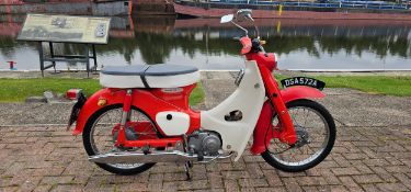 1963 Honda C100 Cub 50, 49cc. Registration number DSA 572A. Frame number C100G 005500. Engine number