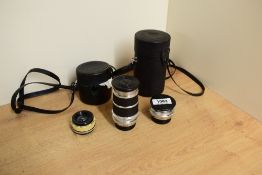 Two Voigtlander and a Rosstar lenses. A Rosstar 1:4,5 11cm, a Voigtlander Super-Dynarex 1:4 135mm,