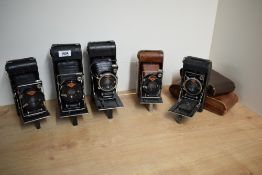 Five Agfa Standard folding cameras