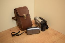 A Sony Hybrid Handycam and a Sanyo Xacti camera