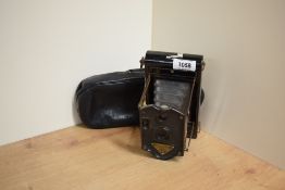 A Rajar No6 folding camera in bakelite