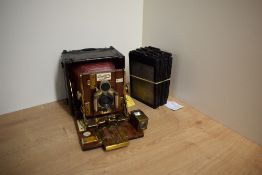 A Sanderson box plate camera circa 1907 by Salandson & Co Bristol, Cardiff & Gloucestershire with
