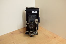 A Houghton Butcher Ensign Carbine folding camera with Beck Symmetrical lens