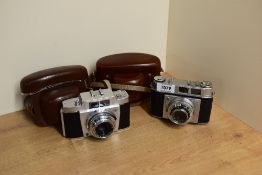 An Agfa camera with Color-Apotar 1:2,8 45mm lens and a Kodak Retinette with Schneider Kreuznach