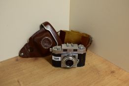 An Agfa Karat camera with Solagon 1:2 50mm lens