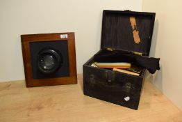 A Taylor Hobson Cooke Apochromatic Process Lens 30 inch 760mm Series IX on mahogany plate with box