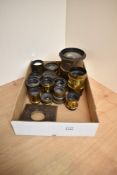 A selection of Brass lenses including Rapid Gruppen Aristoscop No10, Beck, Dallmeyer, Busch ets