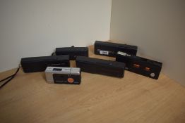Six Pocket cameras. Kodak Ektra 12-EF, Kodak 250, Kodak Ektra 22 EF, Kodak 600, Minolta Autopak 430E