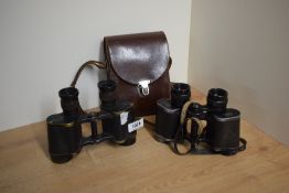 Two pairs of binoculars. A Kershaw Prism No2 MKII and a pair of Carl Zeiss Jena 8x30 Jenaptem