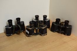 Four pairs of Dienstglas 6x30 binoculars