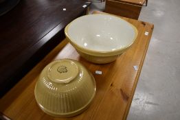 Two vintage TG Green earthenware mixing/cream bowls