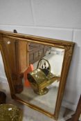 A vintage gilt frame wall mirror, approx 86 x 59cm