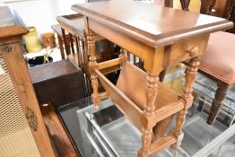 A modern oak magazine table