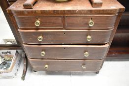 A 19th century mahogany chest of two over three drawers, width approx. 97cm