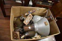 A selection of vintage light fittings, labelled GECORAY
