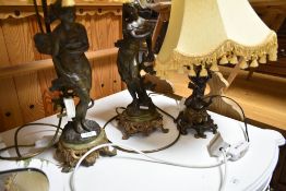 Three assorted figural table lamps