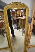 A gilt full length wall mirror,height approx 132cm