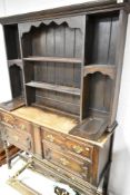 A 19th Century Jacobean style oak dresser, width approx. 137cm