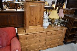 A modern pine side cabinet , approx. W51 H82cm (with cable hole in back so suitable for hifi too,