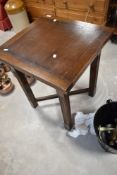 An early 20th Century oak drawer leaf table of nice proportions, closed size approx. 60 x 59cm