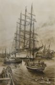 After John A Kendall (American 20th/21st century) monochrome print, entitled 'The Sea Cloud' a