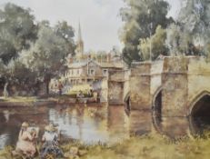 After Eric Richard Sturgeon (British 1920-1999) limited edition colour print 'By-The-Wye' idyllic