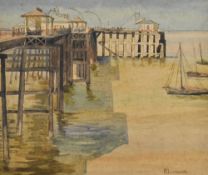 F R Batters (British 20th Century) watercolour on paper, signed lower right, in an off white