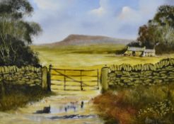 Artist Unknown, oil on board, local landscape mostly likely Pendle Hill, indistinctly signed lower
