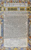 Irwell Bank Spinning Company Ltd 'To Abraham Wood Esq' an illuminated presentation manuscript,