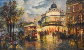 Local interest* after Graham Twyford (British b.1956) A night at The Coliseum, coloured canvas