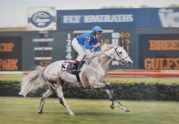 Stephen Smith (British, 20th Century) 'Daylami' a colour print depicting Daylami and Frankie Dettori