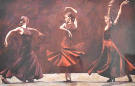 After Fletcher Sibthorp (British b.1967) limited edition colour print 'Tres Bailadoras en Roja'(