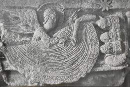 Artist unknown, two black and white gilcee printed photographs showing carvings by Gislebertus.