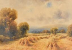 Thomas Dudley (British 1857-1935) watercolour 'Harvest in Yorkshire' signed and entitled to lower