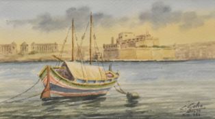 Carmelo Galea (Maltese, b1949) three watercolour paintings, landscapes of Malta, signed lower right,