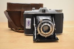 An Agfa Isolette camera with an Agfa Apolar 1:4,5 8.5cm lens