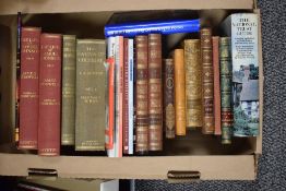 A carton of assorted genre books including The Loss of the Kent-East Indiaman, Narrative of the