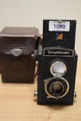 A Voigtlander Brillant reflex camera with Anastigmat Skopar 1:4,5 7,5cm lens