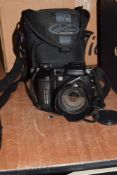 A Minolta Dimage A1 5.0Mega pixal digital camera with Minolta Gt 1:2,8-3,5 7.2-50-8mm lens in soft