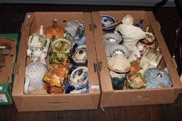 Fourteen assorted novelty/teapots, biscuit barrel and vases etc in two cartons.