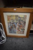After Maurice Prendergast (1858-1924 American) coloured print 'The Grand Canal Venice' framed
