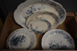 A vintage Sampson Hancock Poppy part dinner service including three sizes of dinner plates and