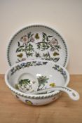 A large Portmeirion Botanic Garden bowl, ladle and salad dish.