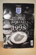 The Official England Squad medal Collection 1998. Complete collection but one coin has slid into the