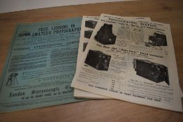 A copy of The Amateur Photographer Volume 1 Number 1 dated Friday October 10th 1884 with a Gamages